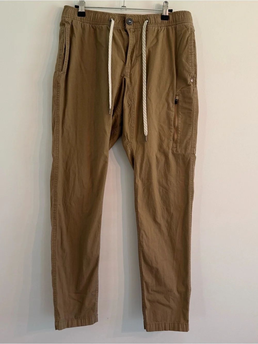 Mens Vuori Ripstop Pants Medium Drawstring Hiking Tan Joggers